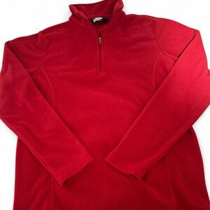Lands' End Vibrant Red Fleece Pullover